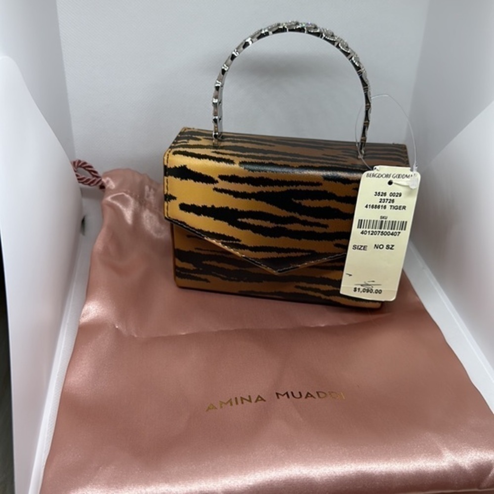 AMINA‎ MUADDI Swarovski cristals tiger prints bag - Picture 13 of 14